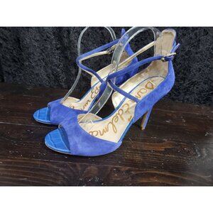 Sam Edelman Audrey Blue Suede Strappy Heels/Sz. 10M